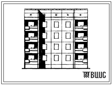 Фасады Типовой проект 94-064/1 Блок-секция 4-этажная 8-квартирная рядовая с торцевыми окончаниями 3А-4А
