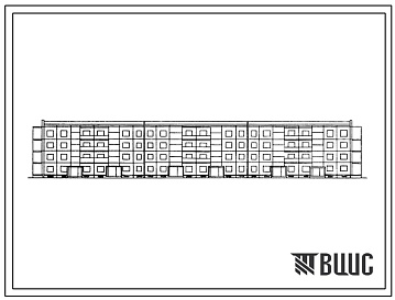 Фасады Типовой проект 111-76-51сп/1 Крупнопанельный 4-этажный 6-секционный 56-квартирный дом с квартирами 1Б-2Б-3Б