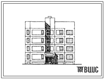 Фасады Типовой проект 148-070сп.13.87 4-этажная, 16-квартирная рядовая, торцевая, угловая блок-секция с квартирами типа 1А-2Б-2Б-2Б (для строительства в Туркменской ССР)