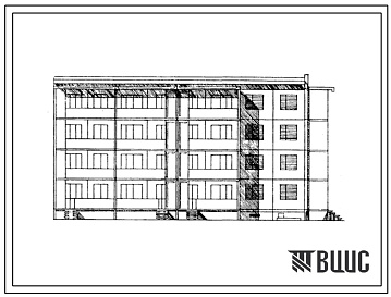 Фасады Типовой проект IVз-500ТСП-16/1 4-этажная 20-квартирная торцевая блок-секция 3Б.2Б - 2Б.1Б.1Б