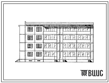 Фасады Типовой проект IVз-500ТСП-17/1 4-этажная 20-квартирная торцевая блок-секция 1Б.1Б - 2Б.2Б.3Б