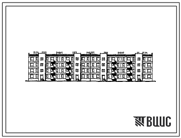 Фасады Типовой проект 113-114-15с Четырехэтажный четырехсекционный жилой дом на 48 квартир