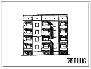 Фасады Типовой проект 111-94-178.13.89 Дом 4-этажный 1-секционный 16-квартирный (для строительства в УССР)