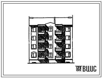 Фасады Типовой проект 175-029с.13.90 Блок-секция 4-этажная 8-квартирная 4.3 рядовая с торцовыми окончаниями (для Киргизской ССР)