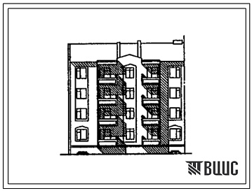 Фасады Типовой проект 175-031с.13.90 Блок-секция 4-этажная 12-квартирная 1.2.3 торцовая левая (для Киргизской ССР)