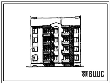 Фасады Типовой проект 175-033с.13.90 Блок-секция 4-этажная 12-квартирная 2.1.3 рядовая с торцовыми окончаниями (для Киргизской ССР)