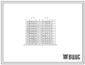 Фасады Типовой проект 127-020с Девятиэтажная торцевая блок-секция правая на 36 квартир (двухкомнатных 2Б-9; трехкомнатных 3Б-9; четырехкомнатных 4Б-9; пятикомнатных 5А-9) с шагом поперечных стен 3,0 и 4,8 м, для строительства в 4Б климатическом подрайоне Грузинс