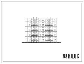 Фасады Типовой проект 127-022с Девятиэтажный торцовая блок-секция левая на 36 квартир (двухкомнатных 2Б-9; трехкомнатных 3Б-9; четырехкомнатных 4Б-9; пятикомнатных 5Б-9) с шагом поперечных стен 3,0 и 4,8 м, для строительства в 4Б климатическом подрайоне Грузинск