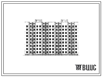 Фасады Типовой проект 112-08М Девятиэтажная крупнопанельная рядовая блок-секция на 105 квартир (однокомнатных 1Б-69, двухкомнатных 2Б-34, трехкомнатных 3Б-2).
