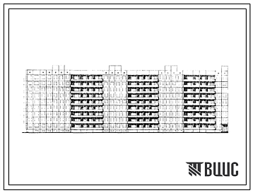 Фасады Типовой проект 1Лг-504Д-11 Девятиэтажный семисекционный крупнопанельный жилой дом на 251 квартиру (двухкомнатных-107, трехкомнатных-125, четырехкомнатных-19). Для строительства в г.Ленинграде. Расчетная наружная температура -24 0С.
