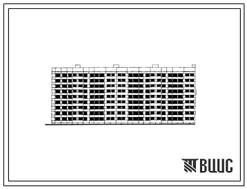 Фасады Типовой проект 1Лг-600А-5 Девятиэтажный семисекционный дом на 251 квартиру (однокомнатных  53, двухкомнатных  54, трехкомнатных  125, четырехкомнатных  1, пятикомнатных  18).