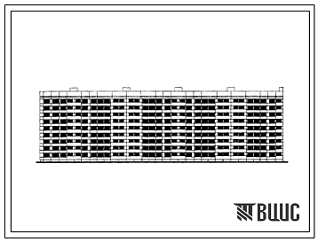 Фасады Типовой проект 1Лг-600А-7 Девятиэтажный девятисекционный дом на 322 квартиры (однокомнатных  70, двухкомнатных  72, трехкомнатных  160, четырехкомнатных  2, пятикомнатных  16).