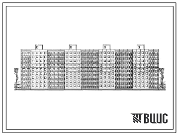 Фасады Типовой проект 1-464Д-97  Девятиэтажный четырехсекционный дом на 144 квартиры (двухкомнатных  54, трехкомнатных  90). Для строительства во II и III строительно-климатических зонах.