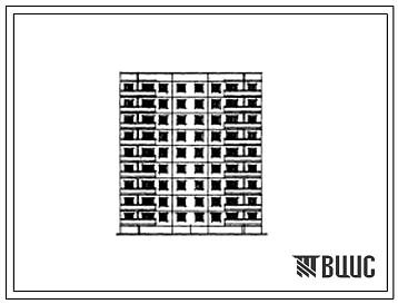 Фасады Типовой проект 83-022/1 Девятиэтажная 36 квартирная блок-секция рядовая с торцевыми окончаниями 1Б, 2А, 3А, 3А.