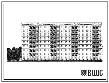 Фасады Типовой проект 111-148-1сп Девятиэтажный шестисекционный крупнопанельный жилой дом на 108 квартир (трехкомнатных 3Б-29, четырехкомнатных 4Б-54; пятикомнатных 5Б-25) с шагом поперечных стен 3,0 и 3,9 м для строительства в IVГ климатическом подрайоне сейсми