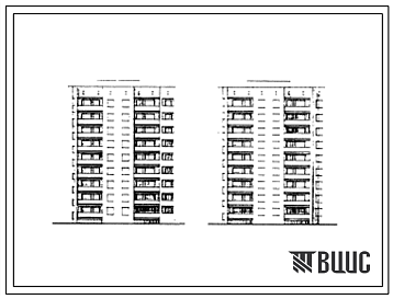 Фасады Типовой проект 85-016/1 Блок-секция девятиэтажная 36-квартирная (двухкомнатных 2Б-18; трехкомнатных 3Б-18).