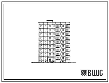 Фасады Типовой проект 153-03с Девятиэтажная блок-секция левая на 36 квартир (однокомнатных 1А-1, двухкомнатных 2А-9, 2Б-8, трехкомнатных 3А-9, четырехкомнатных 4А-9) со стенами из монолитного бетона. Для строительства в 4В климатическом подрайоне Грузинской ССР 