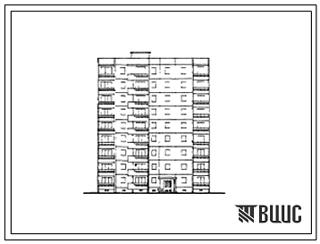 Фасады Типовой проект 153-08с Девятиэтажная блок-секция на 36 квартир (однокомнатных 1А-1, двухкомнатных 2Б-17, трехкомнатных 3А-18) со стенами из монолитного железобетона. Для строительства в 4В климатическом подрайоне Грузинской ССР сейсмичностью 7 и 8 баллов