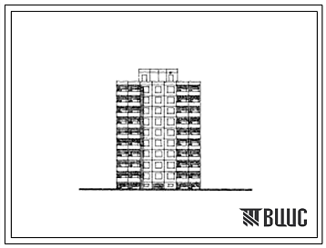 Фасады Типовой проект 121-062/1 Девятиэтажная блок-секция рядовая с торцевыми окончаниями на 36 квартир (однокомнатных 1Б-9, двухкомнатных 2Б-9, трехкомнатных 3Б-18). Для строительства во 2 климатическом районе Эстонской ССР