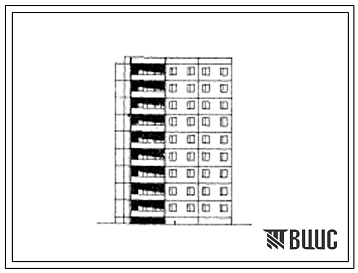 Фасады Типовой проект 82-010/1 Девятиэтажная блок-секция угловая универсальная на 27 квартир (однокомнатных 1Б-1, трехкомнатных 3А-17, четырехкомнатных 4Б-9). Для строительства в 1В климатическом подрайоне