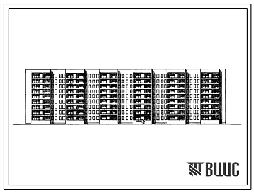 Фасады Типовой проект 114-86-3 9-этажный 6-секционный 198-квартирный 1Б.2Б.3Б.4Б.5Б (однокомнатных-37, двухкомнатных-59, трехкомнатных-48, четырехкомнатных-36,пятикомнатных-18) для строительства в 1В, 2В и 2Б климатических подрайонах.