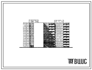 Фасады Типовой проект 121-078/1 Девятиэтажная блок-секция угловая спаренная с торцовыми окончаниями на 72 квартиры (однокомнатных 1Б-9, двухкомнатных 2Б-19, трехкомнатных 3Б-18, четырехкомнатных 4Б-26). Для строительства во 2 климатическом районе Эстонской ССР