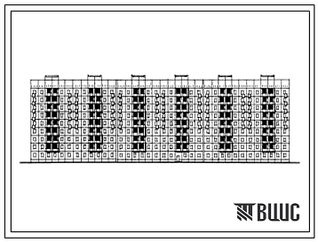 Фасады Типовой проект 111-148-28сп Девятиэтажный шестисекционный жилой дом на 126 квартир с шагом поперечных стен 3,0 и 3,6 м. Для строительства в 3 климатическом районе Киргизской ССР сейсмичностью 9 баллов