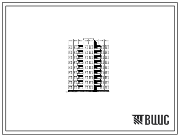 Фасады Типовой проект 135-0118/1 Блок-секция девятиэтажная 36-квартирная рядовая с торцовыми окончаниями (двухкомнатных 2А — 1, 2Б — 18, трехкомнатных 3Б — 17). Для строительства в IВ климатическом подрайоне.