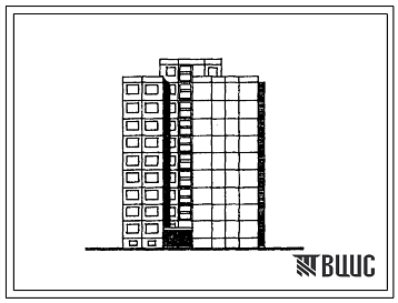 Фасады Типовой проект 121-069/1 Блок-секция девятиэтажная 36-квартирная угловая с торцевыми окончаниями (двухкомнатных 2Б — 10, трехкомнатных 3Б — 18, четырехкомнатных 4Б — 8).Для строительства во II климатическом районе Эстонской ССР.