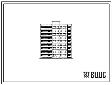 Фасады Типовой проект 88-024/1 Девятиэтажная торцовая блок-секция на 36 квартир правая (двухкомнатных 2Б — 18, трехкомнатных 3Б — 9, четырехкомнатных 4Б — 9). Для строительства во IIВ климатическом подрайоне Белорусской ССР.