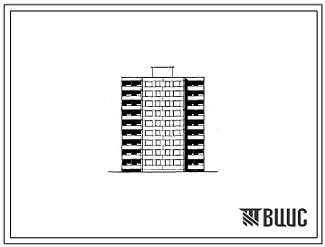 Фасады Типовой проект 88-025/1 Девятиэтажная рядовая с торцовым окончанием блок-секция на 36 квартир (двухкомнатных 2Б — 18, трехкомнатных 3Б — 18). Для строительства во IIВ климатическом подрайоне Белорусской ССР.