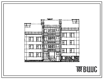 Фасады Типовой проект 89-045/1 Блок-секция трехэтажная девятиквартирная рядовая (однокомнатных 1Б — 3, двухкомнатных 2Б — 3, трехкомнатных 3А — 3). Для строительства во IIВ климатическом подрайоне Белорусской ССР.
