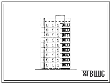 Фасады Типовой проект 76-090сп.85 Девятиэтажная блок-секция торцевая левая на 27 квартир