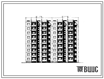 Фасады Типовой проект 76-096сп.85 Девятиэтажная блок-секция шумоизоляция рядовая на 36 квартир