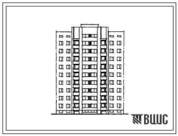 Фасады Типовой проект 156-07.85 Девятиэтажная блок-секция рядовая на 36 квартир