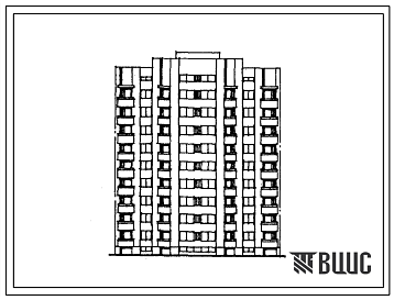 Фасады Типовой проект 156-09.85 Девятиэтажная блок-секция рядовая на 54 квартиры