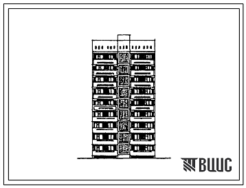 Фасады Типовой проект 146-021.13.85 Девятиэтажная блок-секция рядовая на 18 трехкомнатных квартир типа 3Б. Для строительства в г.Нукусе