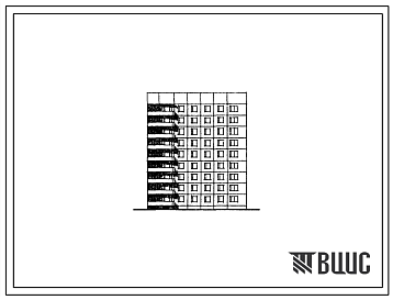 Фасады Типовой проект 121-017/1.2 Девятиэтажная блок-секция торцевая правая на 36 квартир. Для строительства в городах и поселках городского типа