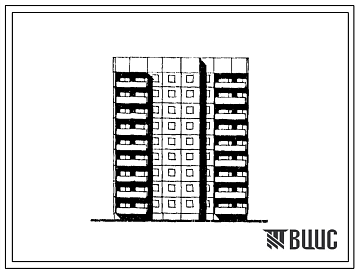 Фасады Типовой проект 92.2-039.84 Девятиэтажная блок-секция рядовая на 35 квартир. Для строительства г.Находка