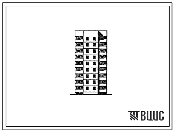 Фасады Типовой проект 134-033.84 Жилой блок 9-этажный 18-квартирный РТ-2Б.3Б правый. Для строительства во 2В климатическом подрайоне Украинской ССР.
