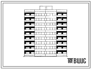 Фасады Типовой проект 1-467А-033/1 Девятиэтажная блок-секция рядовая на 36 квартир (однокомнатных 1А-1, двухкомнатных 2Б-17, трехкомнатных 3Б-18). Для строительства во 2Б климатических подрайонах Латвийской ССР