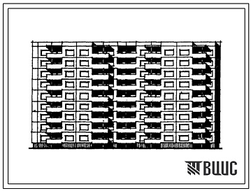Фасады Типовой проект 111-120В-32/1 Девятиэтажный двухсекционный дом на 72 квартир (однокомнатных 1Б-9, двухкомнатных 2Б-27, трехкомнатных 3А-18, 3Б-9 четырехкомнатных 4Б-9). Для строительства во 2В климатическом подрайоне Литовской ССР