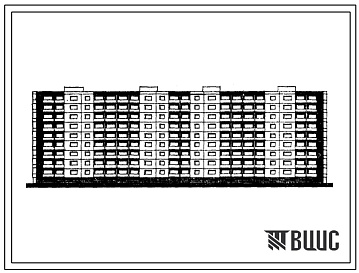 Фасады Типовой проект 1-464ЛИ-А51 Девятиэтажный четырехсекционный дом на 108 квартир (двухкомнатных – 72, трехкомнатных – 18, четырехкомнатных – 18). Секционный дом для строительства во 2В климатическом подрайоне Литовской ССР