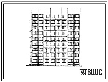 Фасады Типовой проект 464Д-0152 Девятиэтажная блок-секция на 36 квартир (однокомнатных 1Б-9, двухкомнатных 2Б-9, трехкомнатных 3Б-9, четырехкомнатных 4А-9). Для строительства во 2В климатическом подрайоне г.Новополоцка