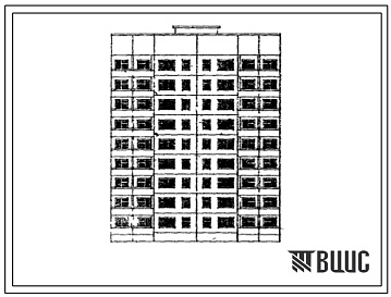 Фасады Типовой проект 83-016/1.2 Девятиэтажная 36-квартирная блок-секция 2Б.2Б.3Б.3Б. рядовая с торцовыми окончаниями.