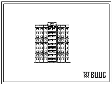 Фасады Типовой проект 91-053.13.87 Девятиэтажная блок-секция рядовая с торцевыми окончаниями на 36 квартир. Для Курской области