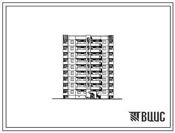 Фасады Типовой проект 93-055.13.87 Девятиэтажная блок-секция торцевая шумозащищенная на 34 квартиры. Для Архангельска и Архангельской области