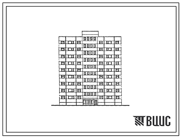 Фасады Типовой проект 133-017.13.88 Девятиэтажная блок-секция рядовая на 36 квартир, зеркальное решение. Для Эстонской ССР