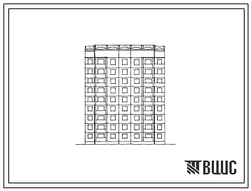 Фасады Типовой проект 134-051.13.87 Девятиэтажная блок-секция рядовая на 36 квартир. Для Волгоградской области