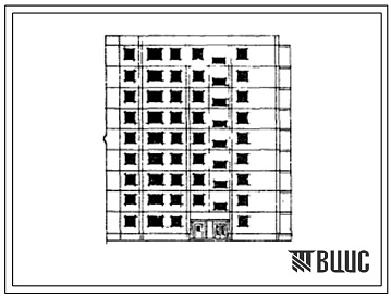 Фасады Типовой проект 83-015 9-этажная 36-квартирная торцовая блок-секция 1Б.2Б.2Б.3Б (левая)